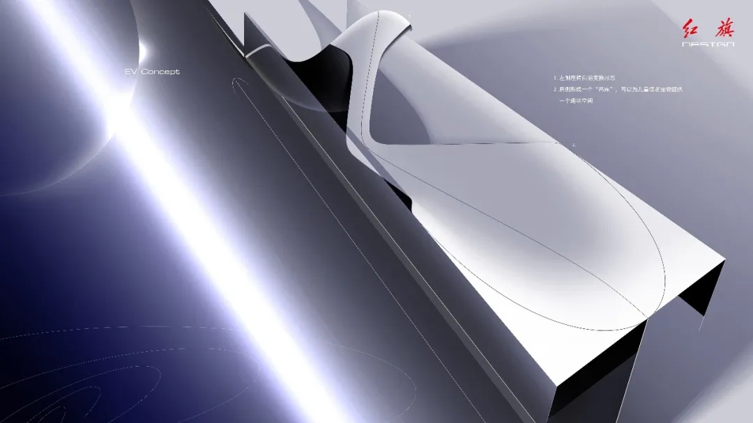 Red flag concept car，red flag，