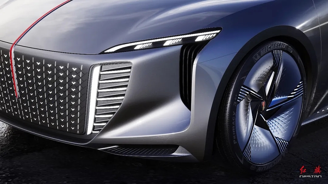 Red flag concept car，red flag，