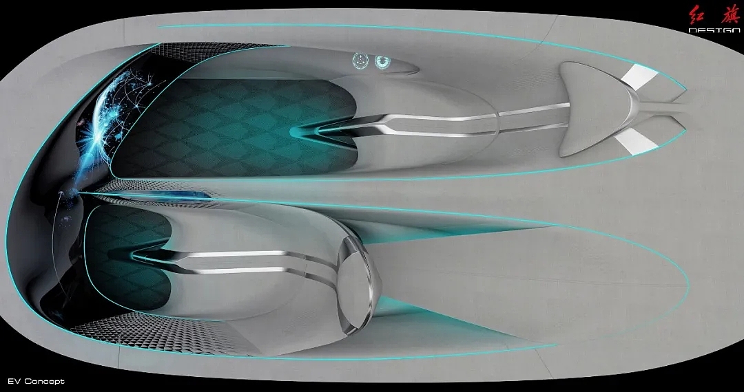 Red flag concept car，red flag，