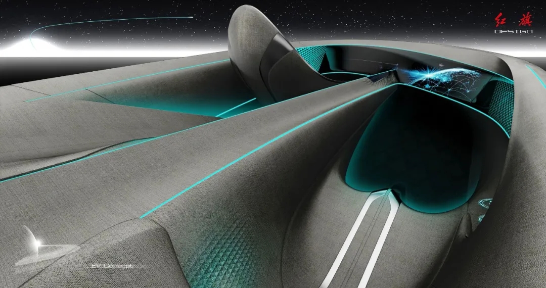 Red flag concept car，red flag，