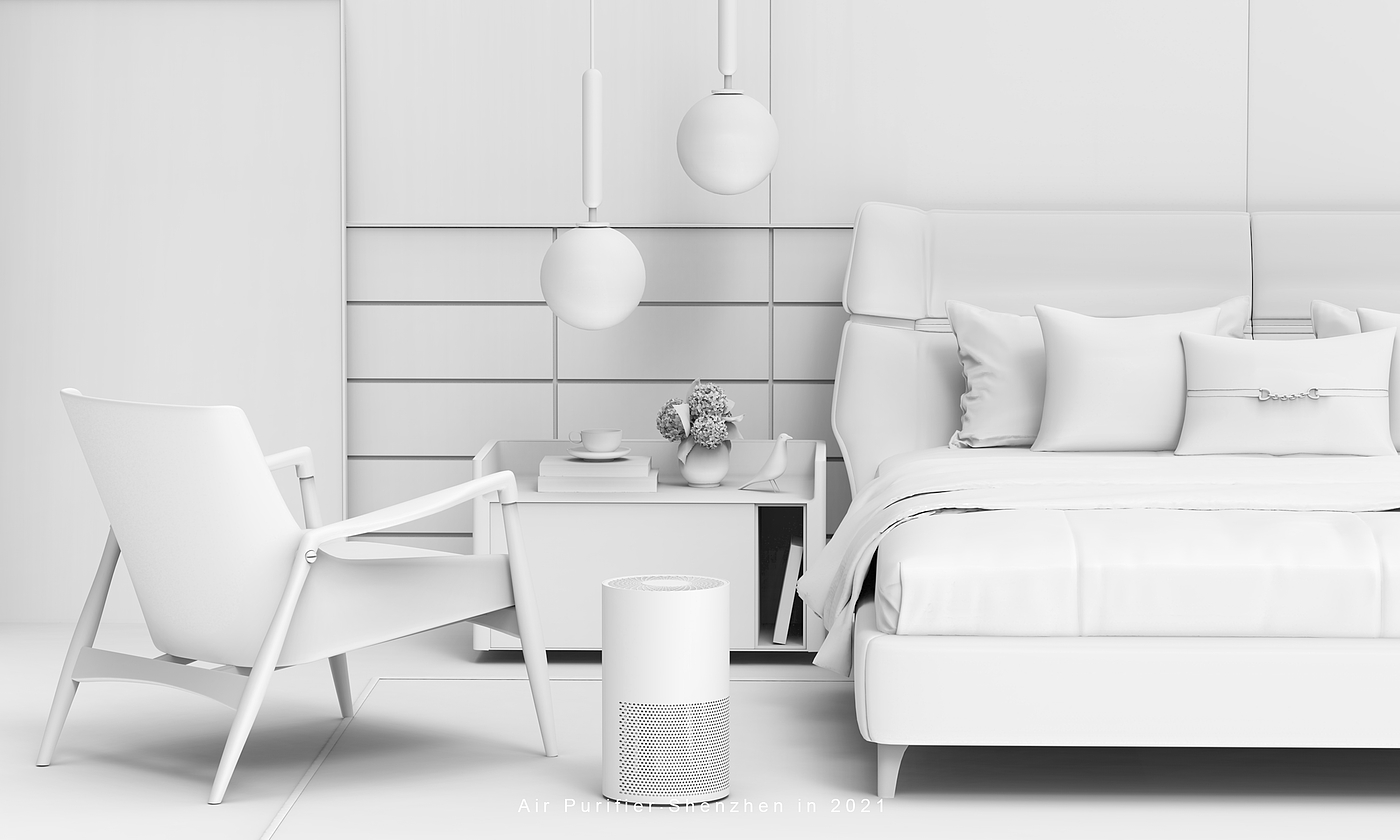 air cleaner，Product rendering，Amazon，3D modeling，Scene rendering，