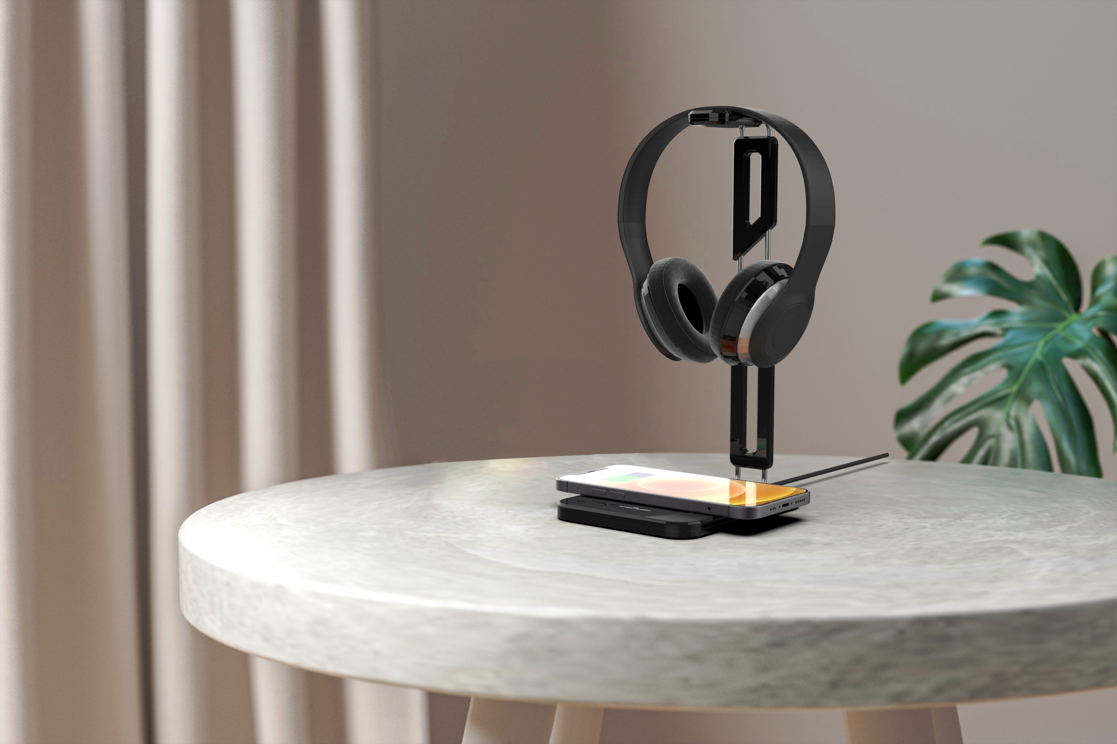 Wireless charging earphone bracket，