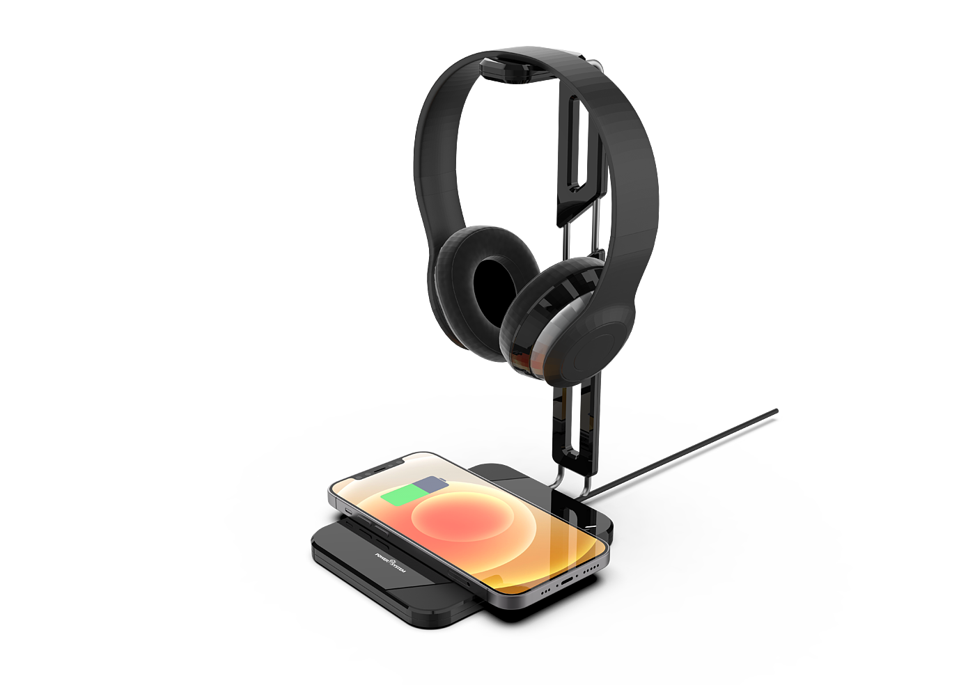 Wireless charging earphone bracket，