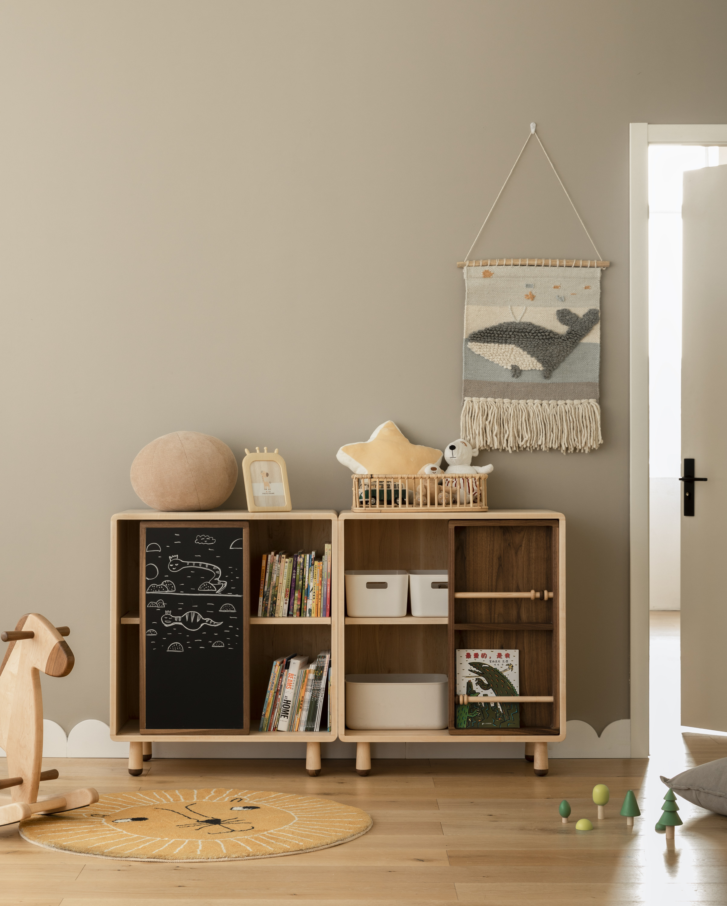 Bookcase，Toy cabinet，Children's bookcase，Lockers，Children's furniture，Solid wood furniture，