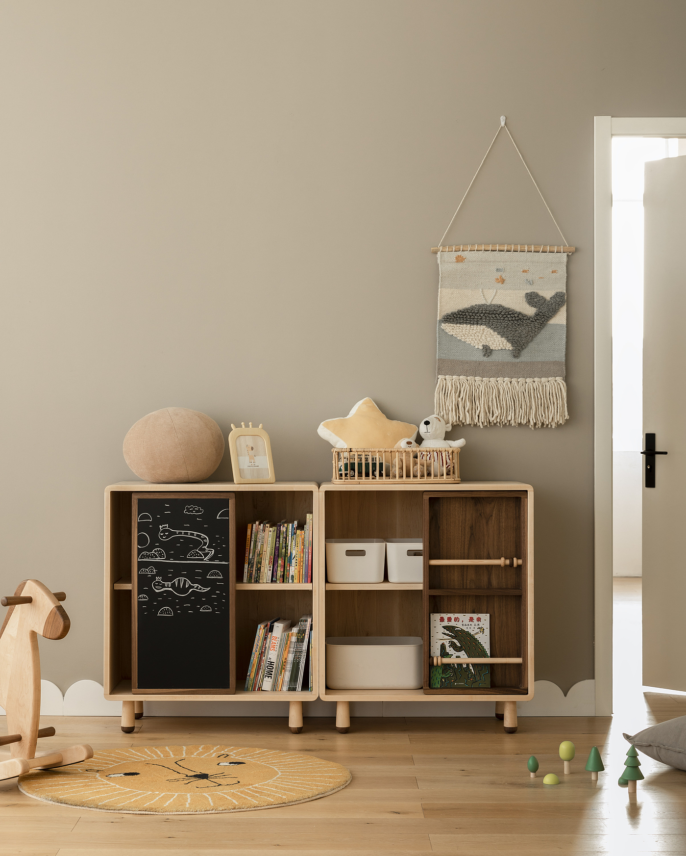 Bookcase，Toy cabinet，Children's bookcase，Lockers，Children's furniture，Solid wood furniture，