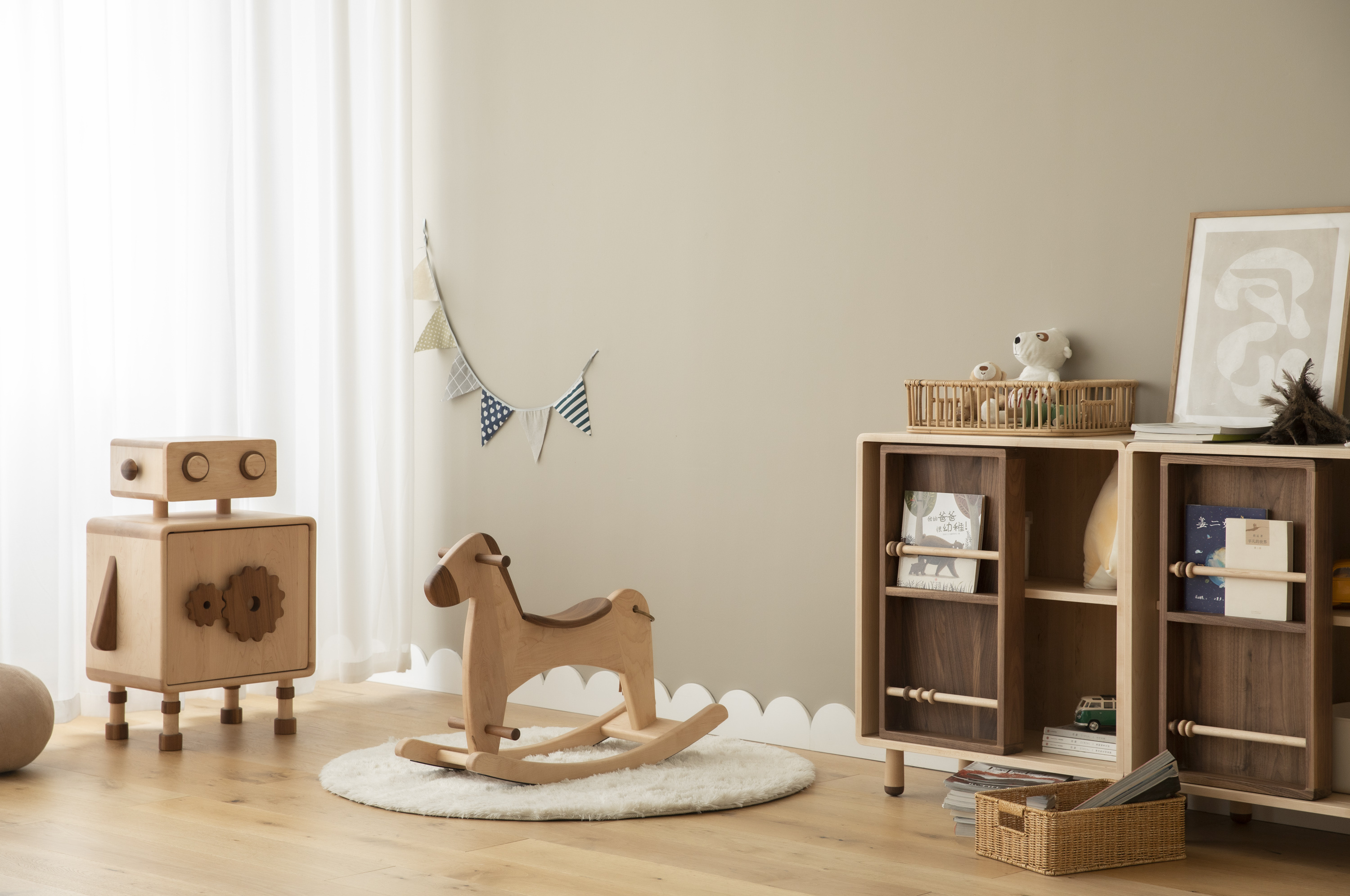 Bookcase，Toy cabinet，Children's bookcase，Lockers，Children's furniture，Solid wood furniture，