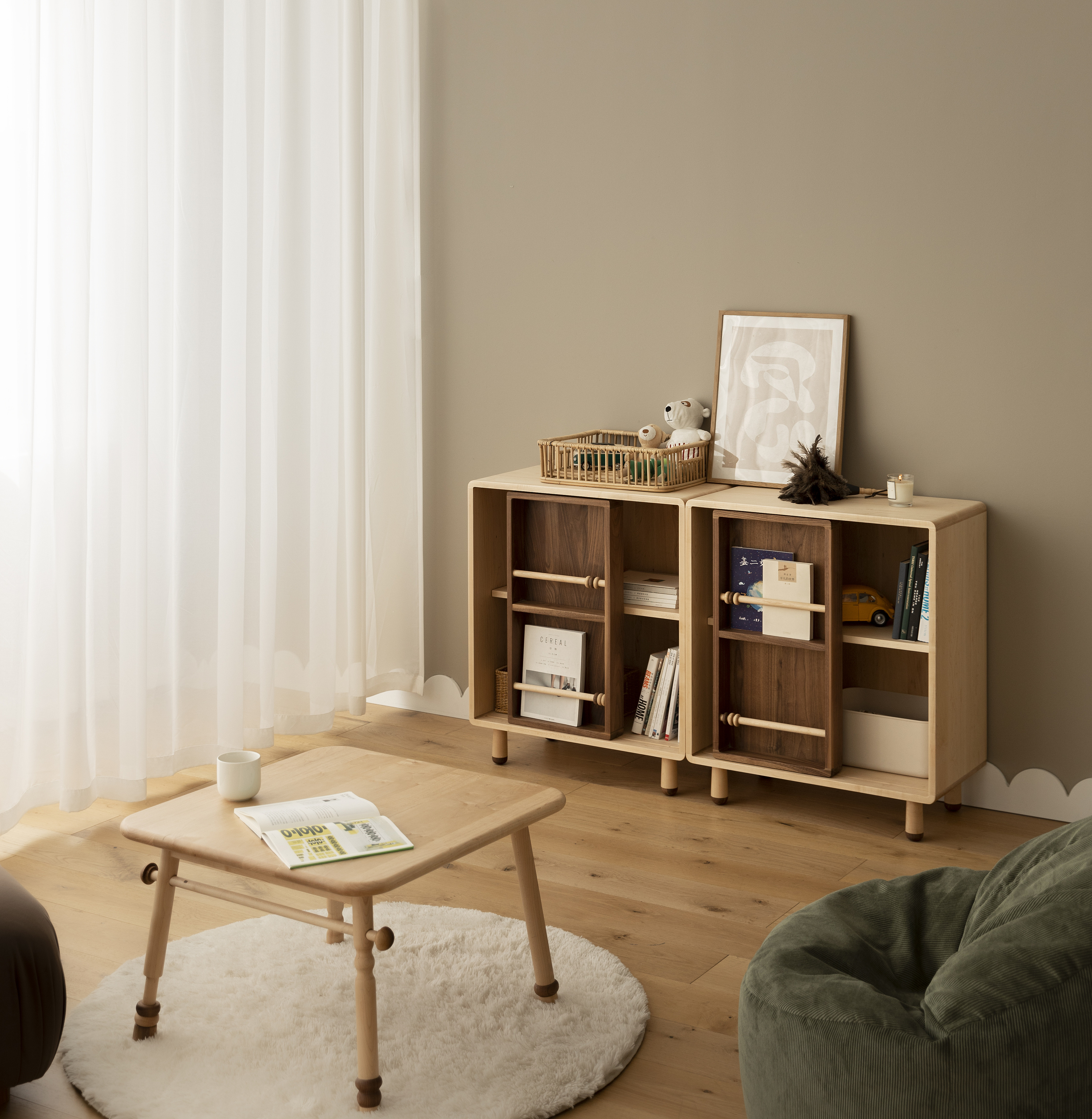 Bookcase，Toy cabinet，Children's bookcase，Lockers，Children's furniture，Solid wood furniture，