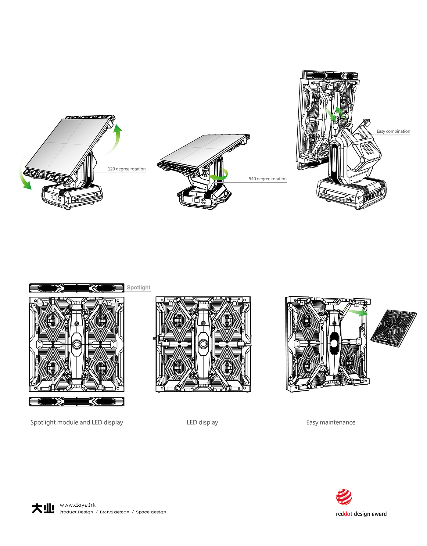 Daye design，industrial design，product design，led，Screen wall，Stage screen，