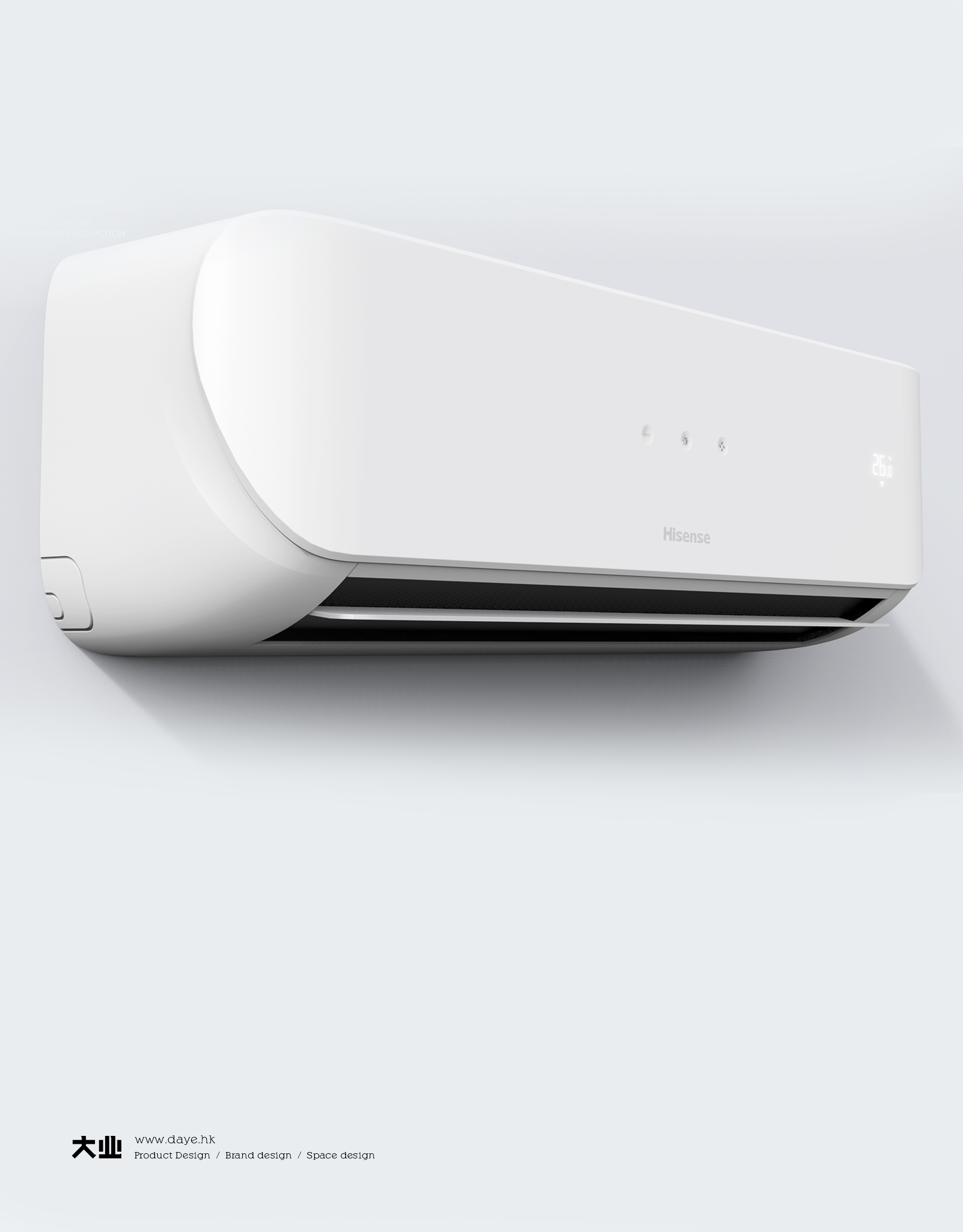 Daye design，industrial design，product design，air conditioner，Hanging type air conditioner，