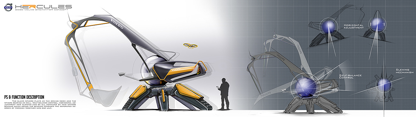 Volvo，bionics，Concept excavator，Cool，