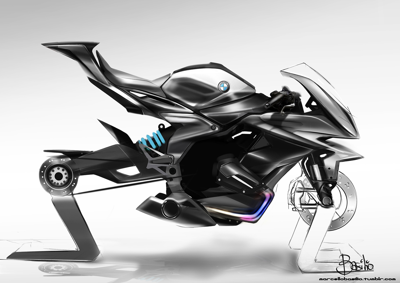 motorcycle，Cool，Hand drawn，vehicle，