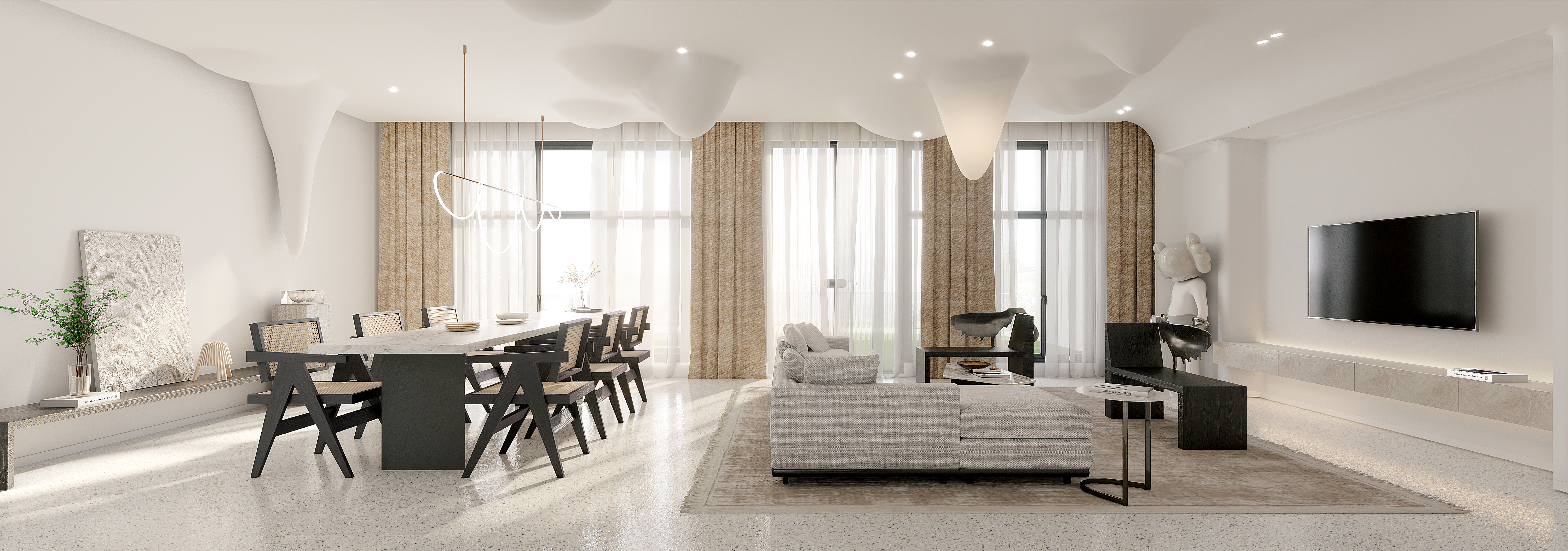 villa，Villa model room，Residential space，Minimalist housing，