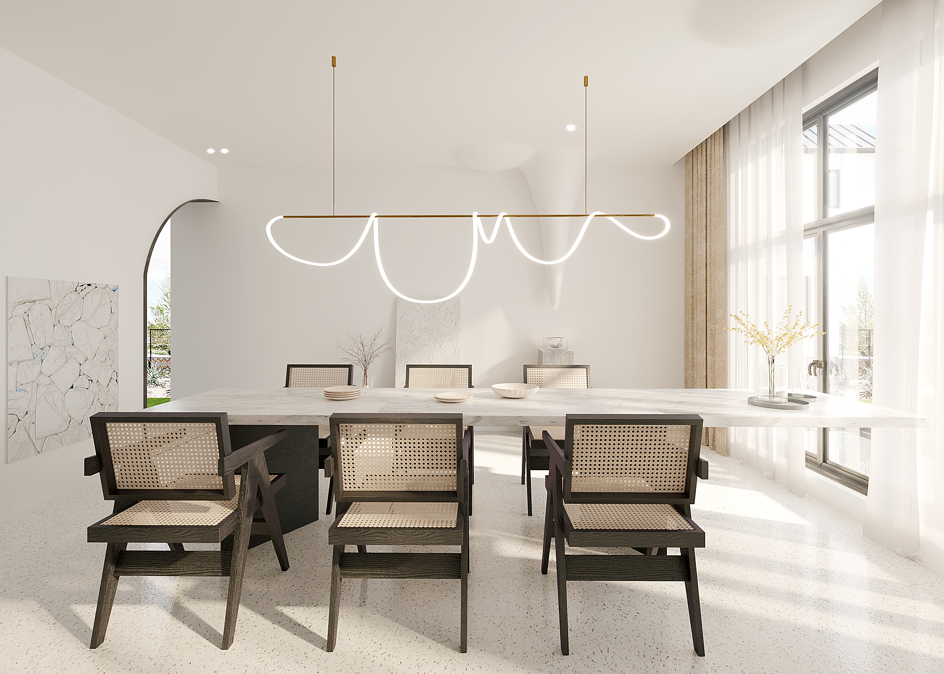 villa，Villa model room，Residential space，Minimalist housing，