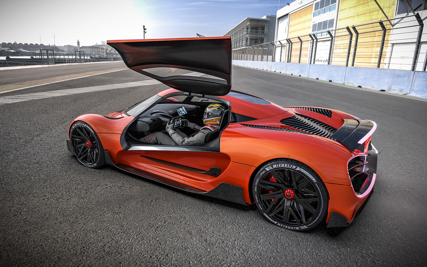 April，Hydrogen electricity concept，carbon fibre，