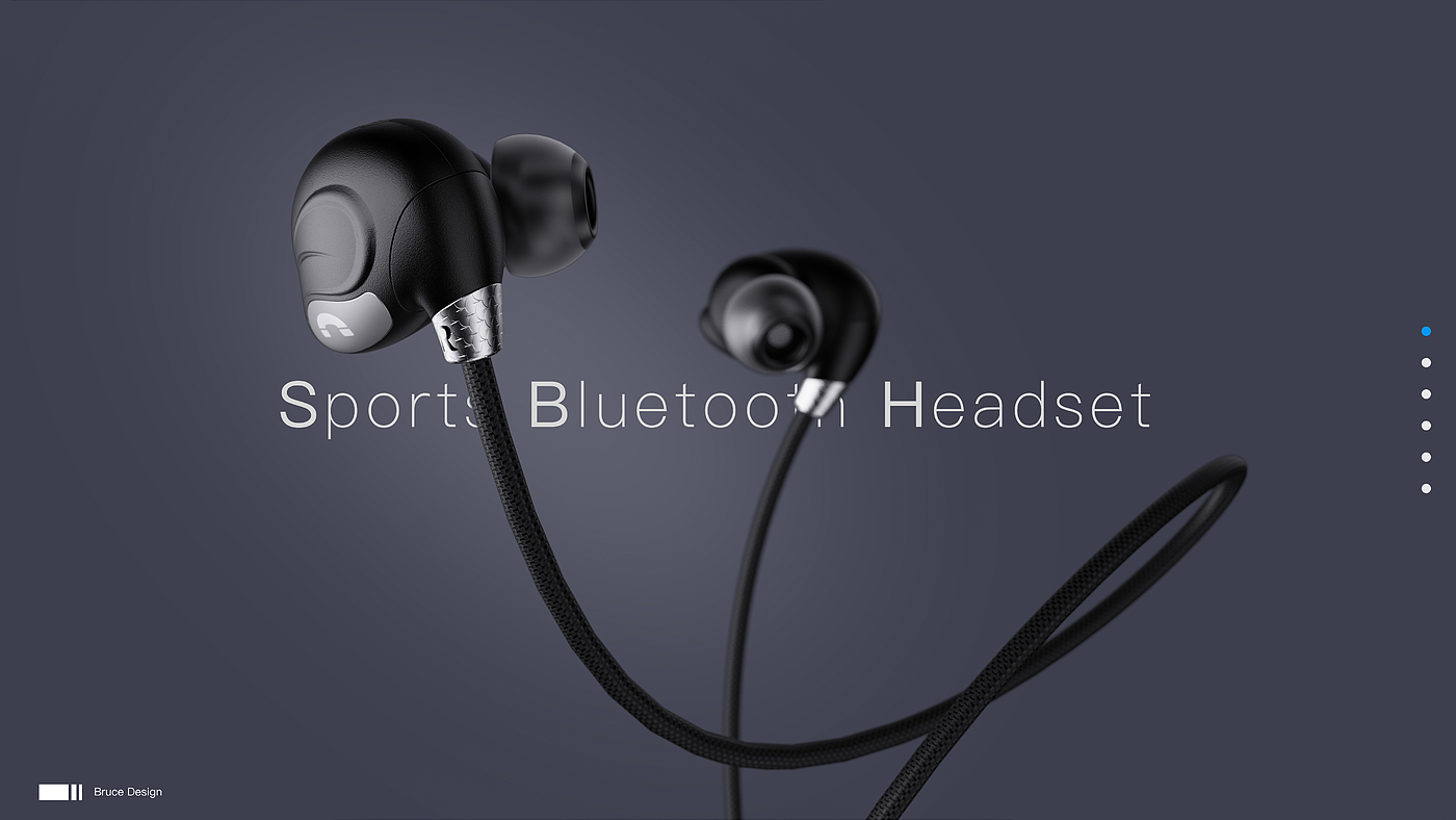 Earphone design，industrial design，product design，keyshot，rhino，Sports Bluetooth headset，