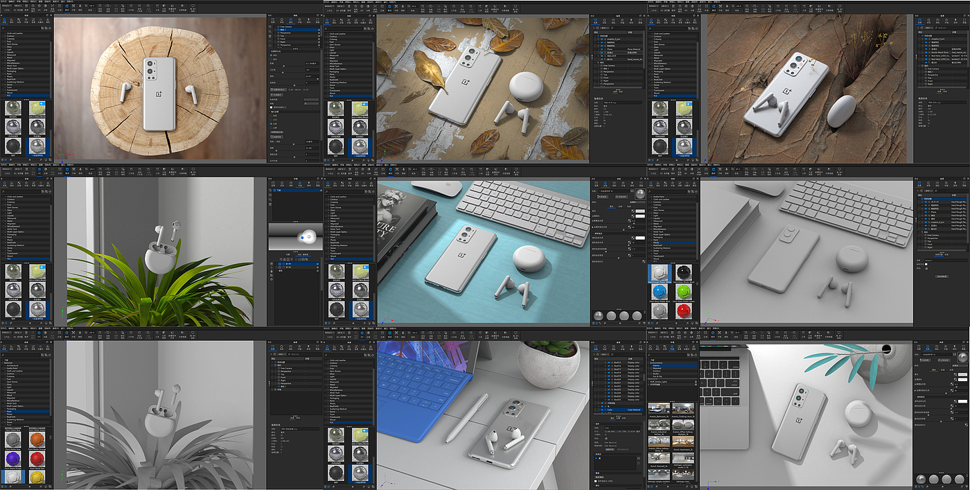 Render，Scene design，keyshot，electronic product，mobile phone，Bluetooth headset，