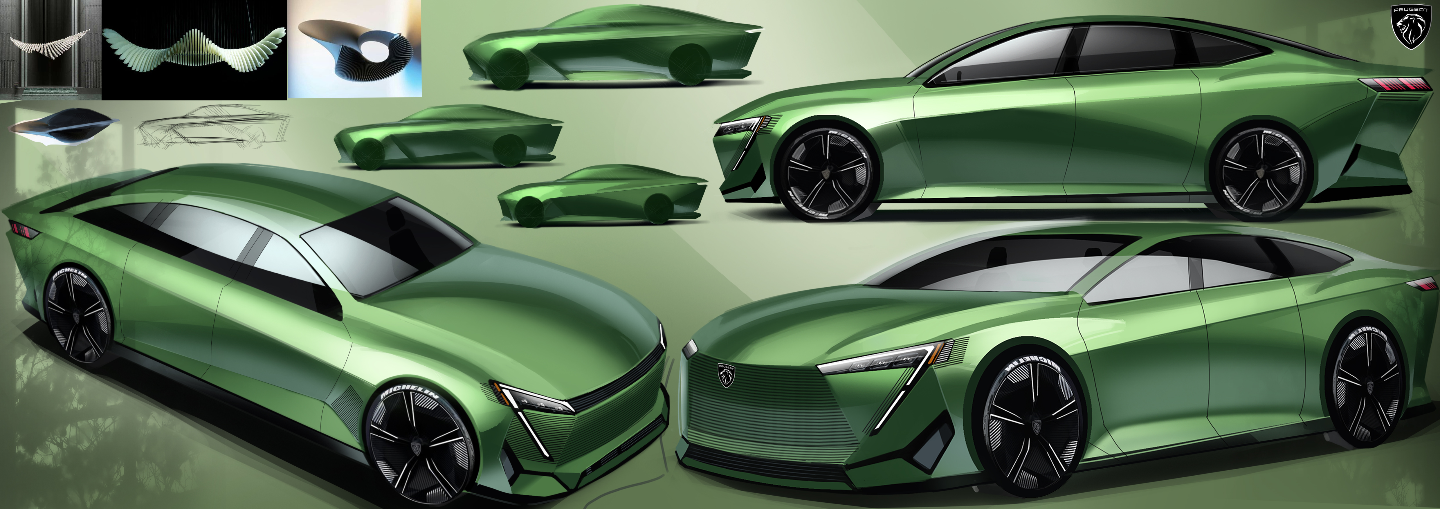 Automobile design，Honda Motor，Peugeot cars，Modern automobile，Illustration，