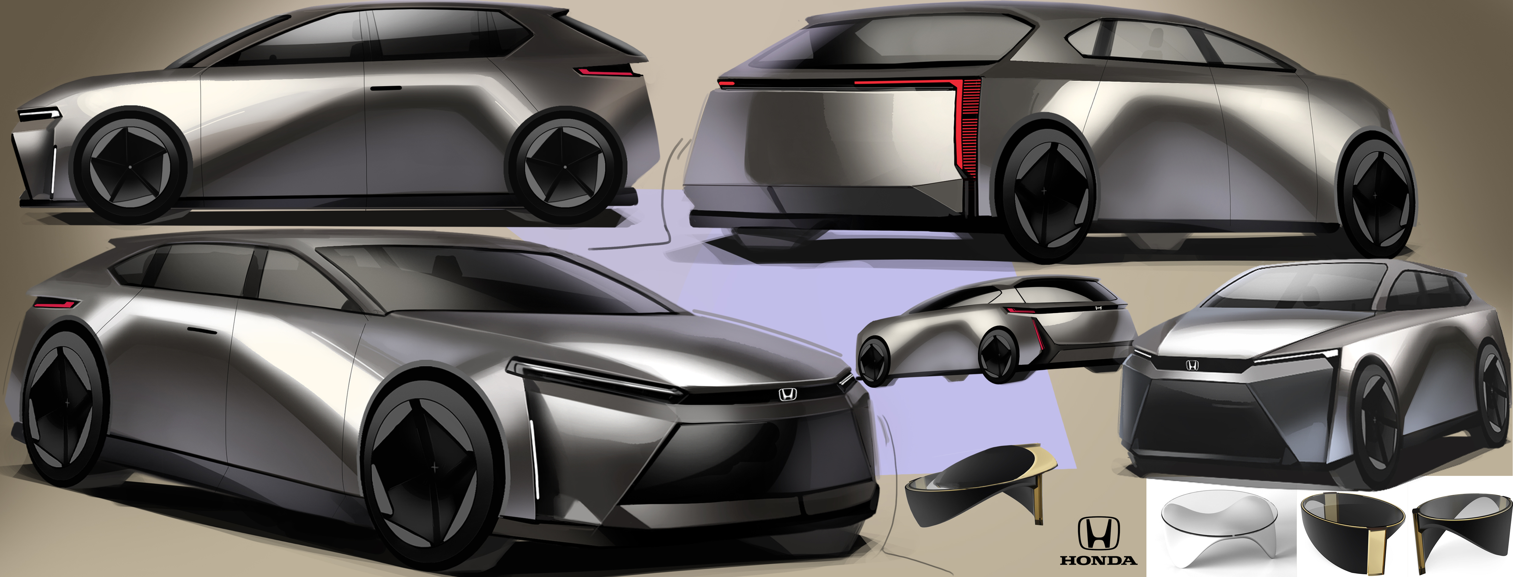 Automobile design，Honda Motor，Peugeot cars，Modern automobile，Illustration，