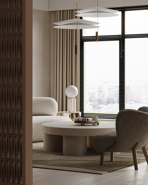 Sver Studio，a living room，monochrome，Soft feeling，Comfort，