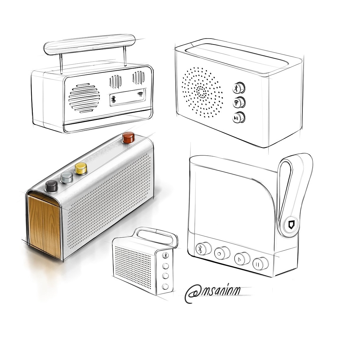 Hand drawn，a literary creation，industrial design，draft，