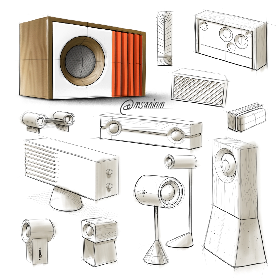 Hand drawn，a literary creation，industrial design，draft，