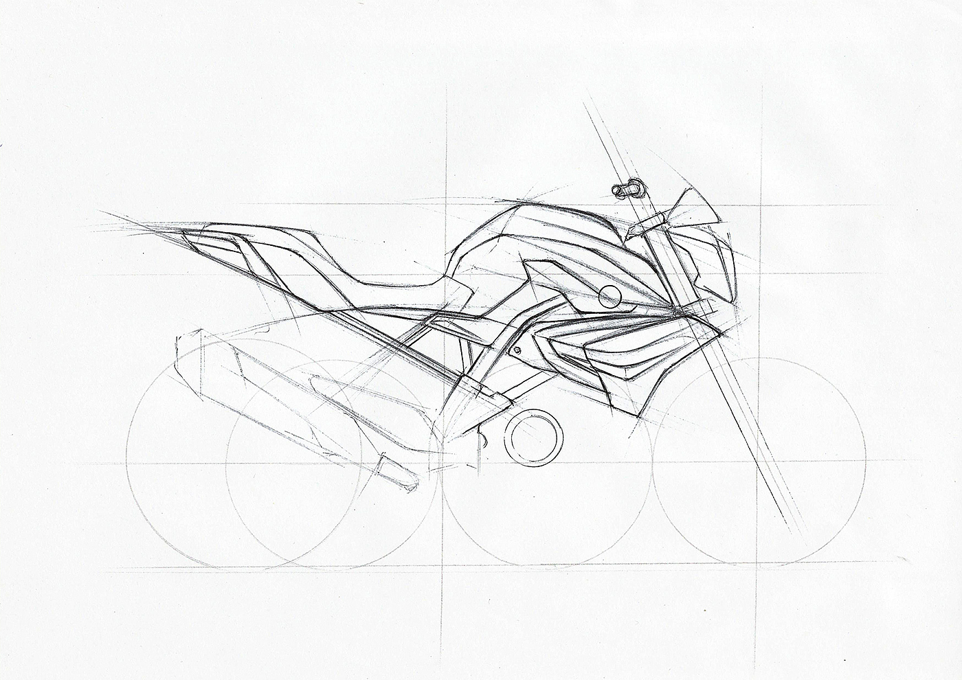 Hand drawn，motorcycle，