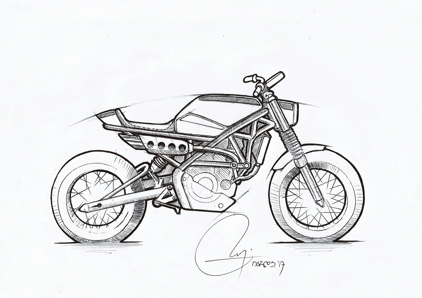 大神的小画本系列——摩托车手绘Vol.3 - 普象网