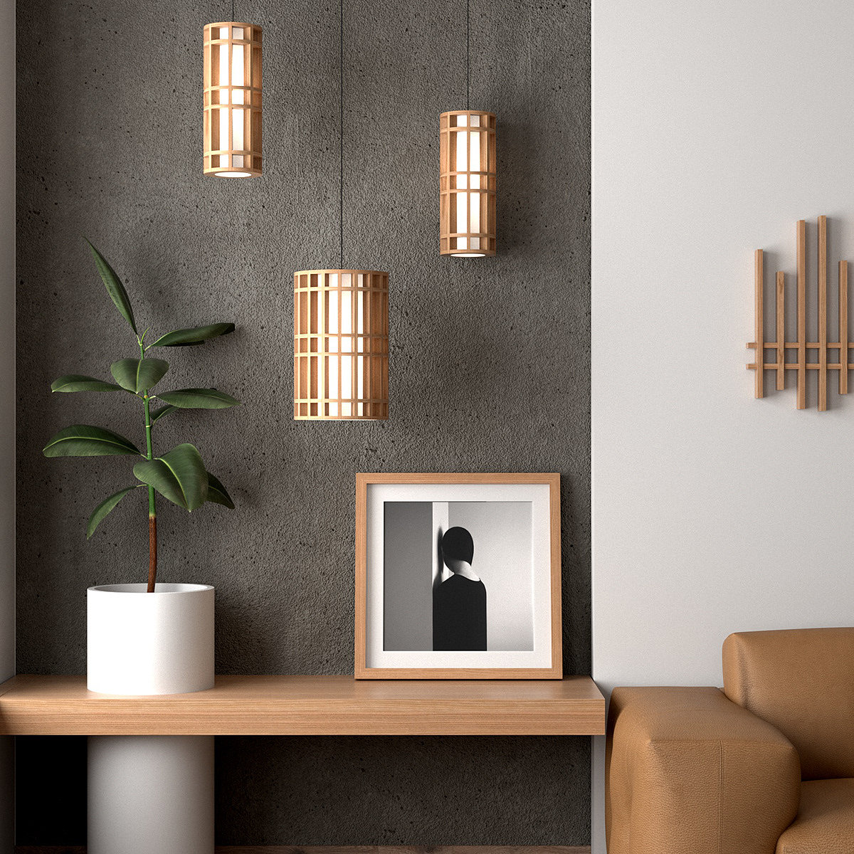 TATA，lamps and lanterns，Japanese style wind，woodwork，