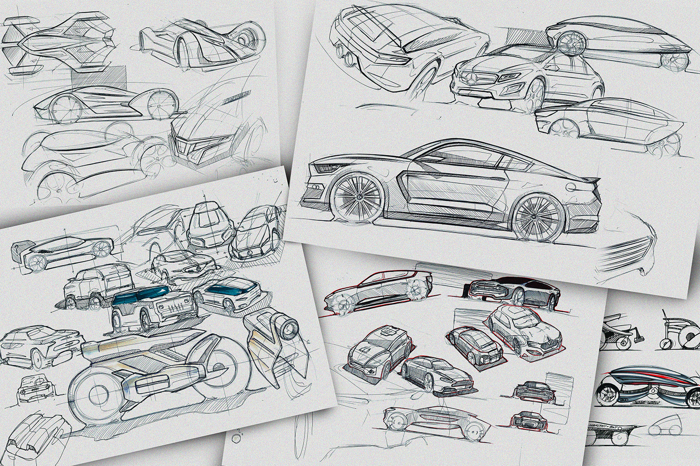 Hand drawn，automobile，draft，