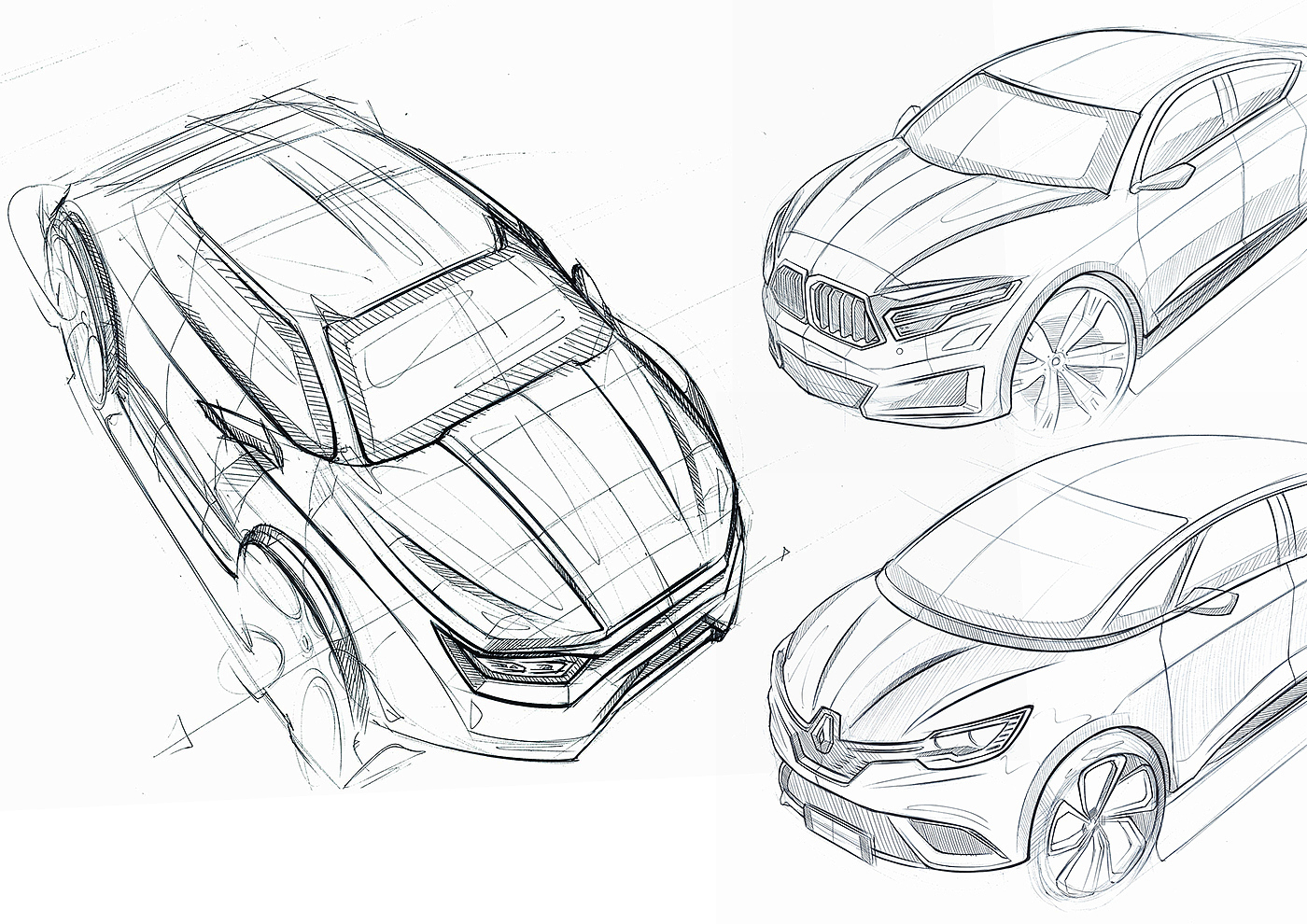 Hand drawn，automobile，draft，