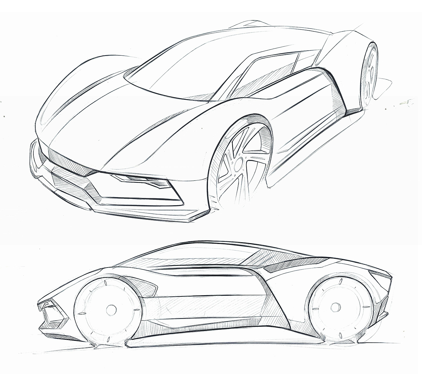 Hand drawn，automobile，draft，
