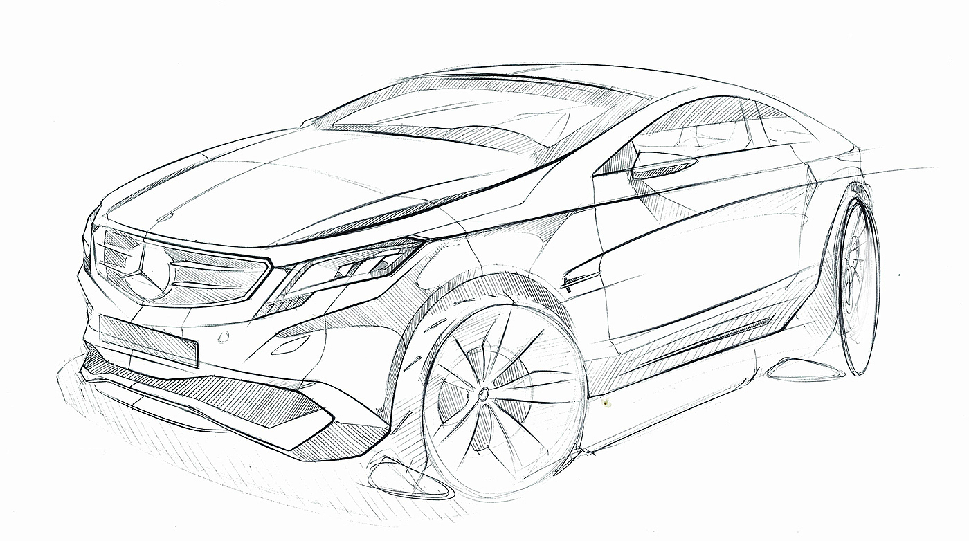 Hand drawn，automobile，draft，