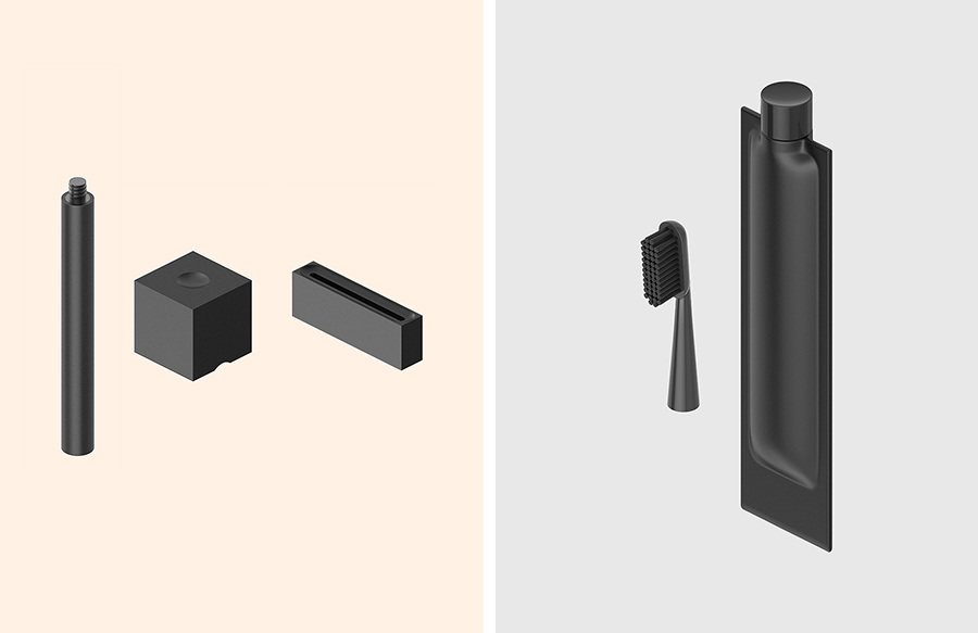 Minimalism，pretty，toothpaste，toothbrush，