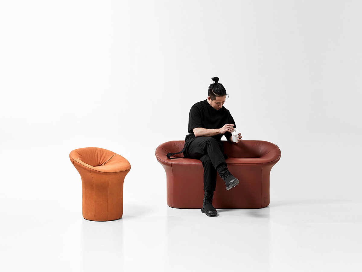 Jiyoun Kim Studio ™，sofa，Scooped Collection，Leatherwear，