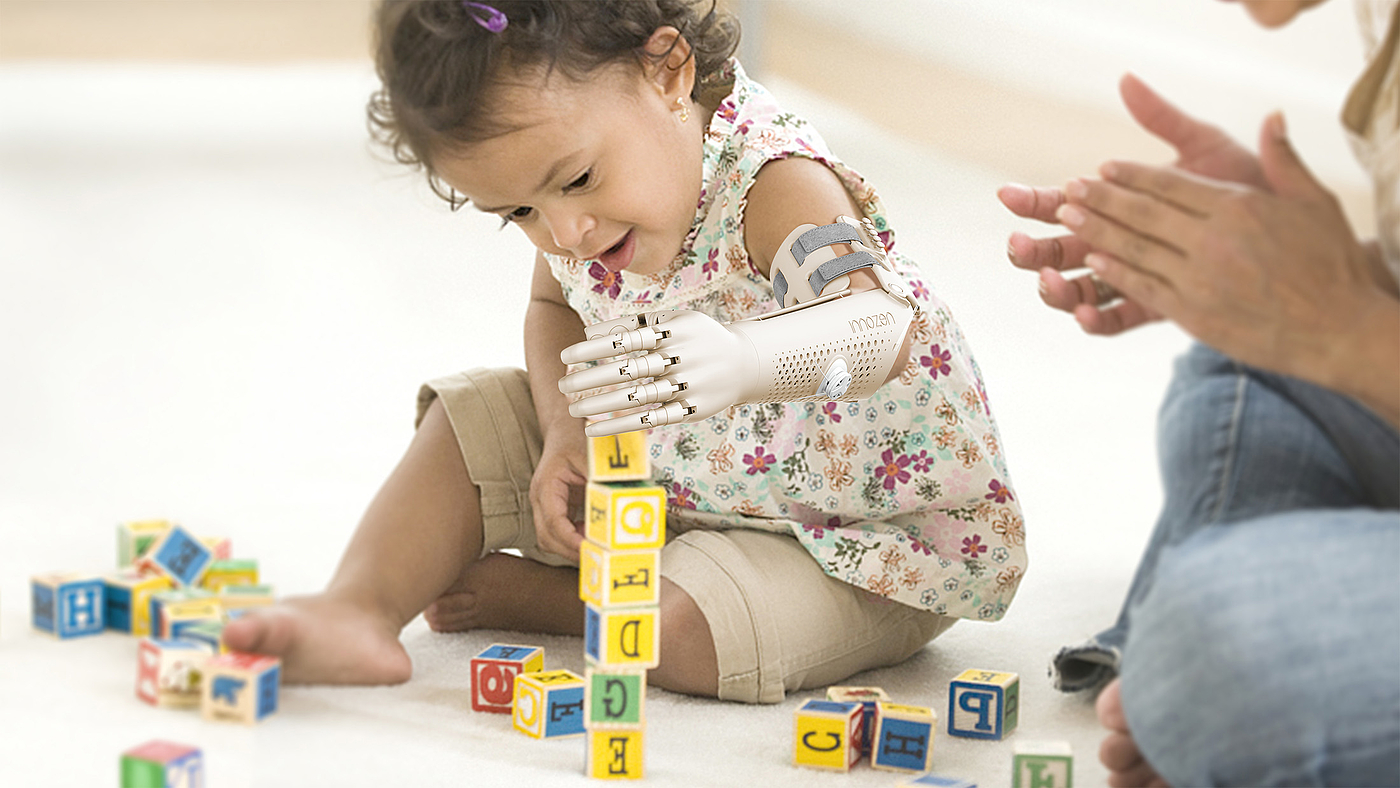 Prosthetics, mechanical arms, disabled children，