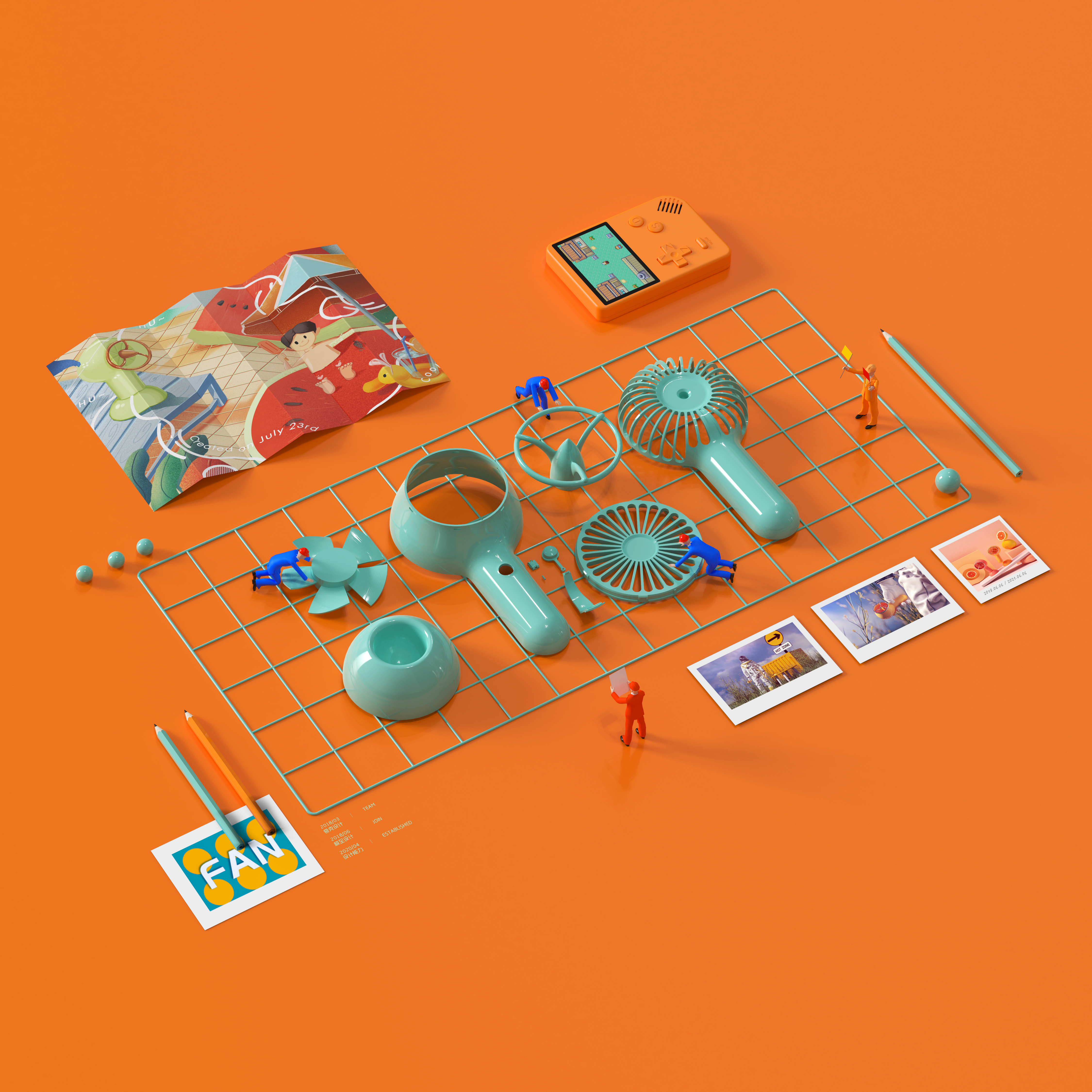 Retro，tide，Small fan，product design，Start a business，