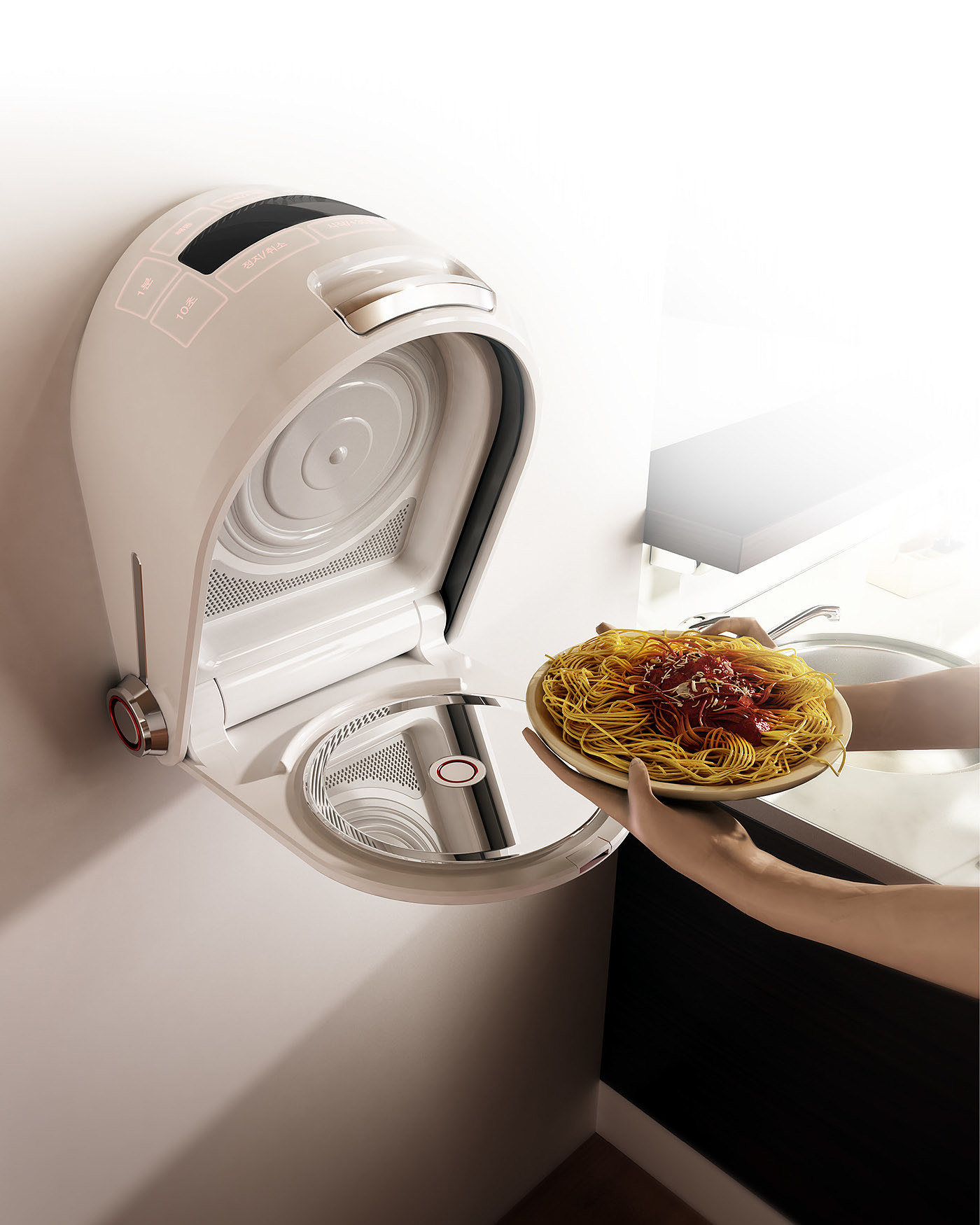 Microwave Oven，2016if Award，2016 red dot，Large-sized apartment，conceptual design，Household Electric Appliances，Creative wall hanging，