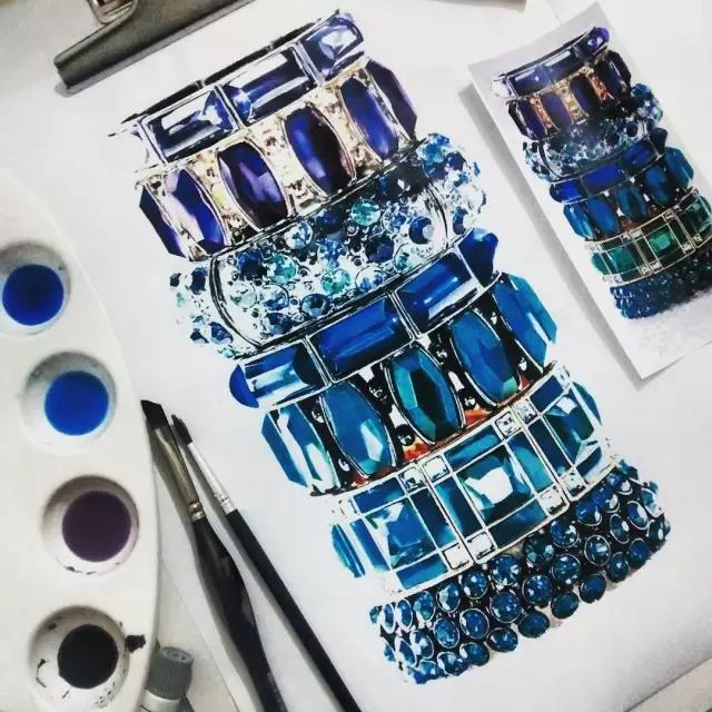 Hand drawn，jewelry，Ring，Diamonds，