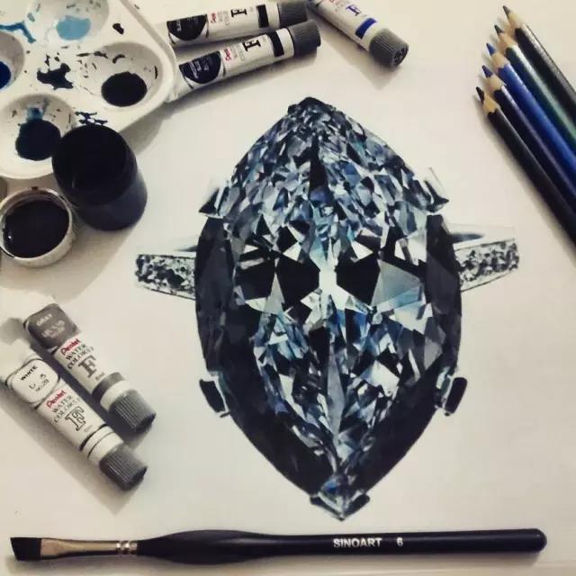 Hand drawn，jewelry，Ring，Diamonds，