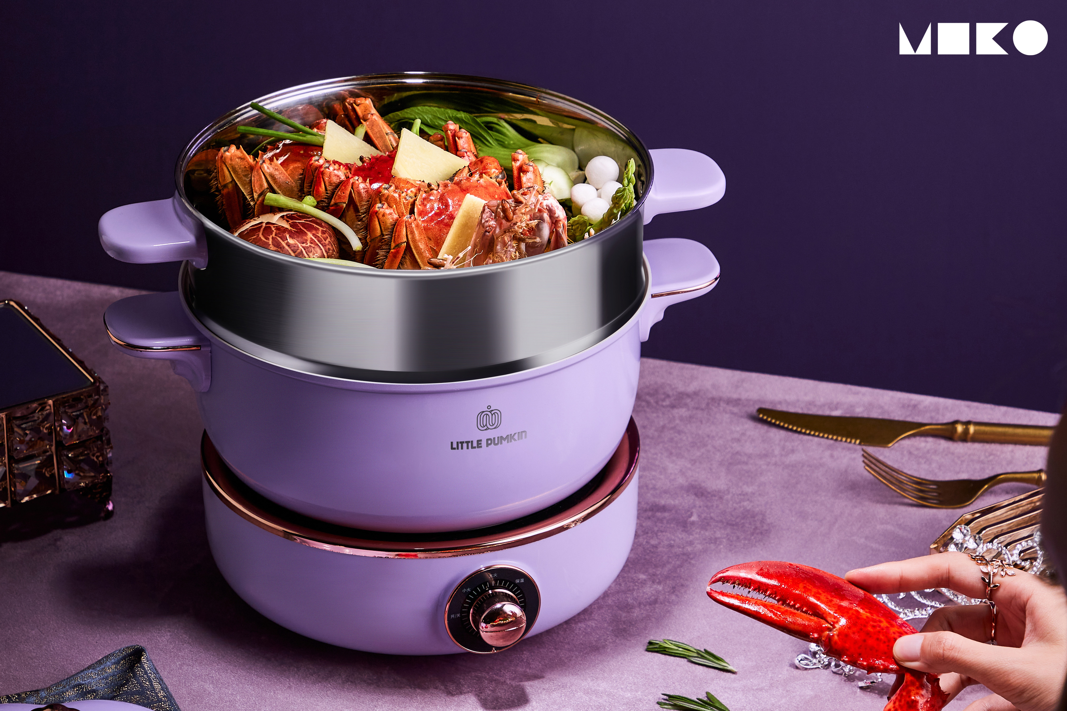 small home appliances，Retro elements，Pumpkin，kitchen，product design，Multifunctional electric cooker，Rice shell industrial design，