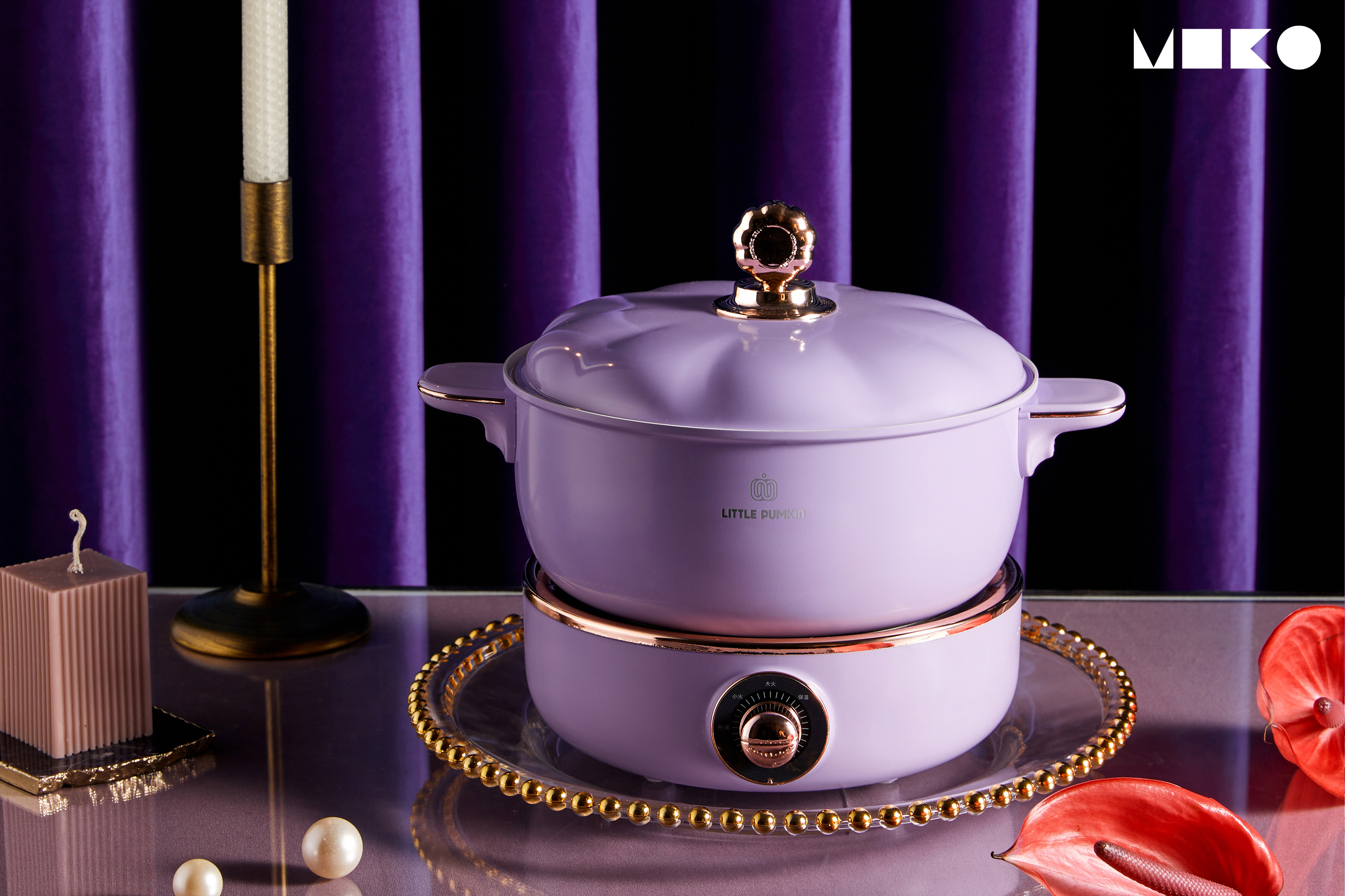 small home appliances，Retro elements，Pumpkin，kitchen，product design，Multifunctional electric cooker，Rice shell industrial design，