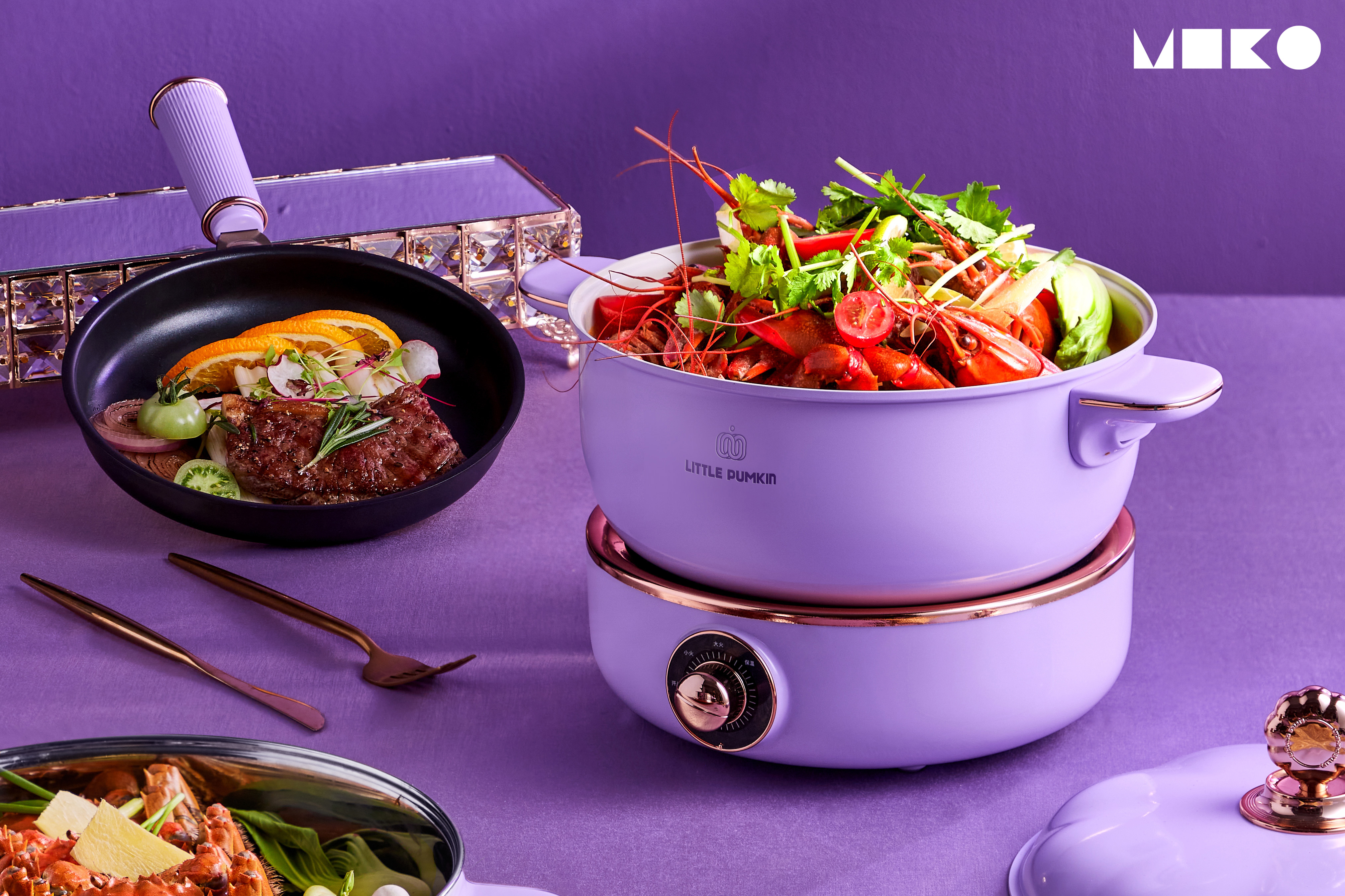 small home appliances，Retro elements，Pumpkin，kitchen，product design，Multifunctional electric cooker，Rice shell industrial design，