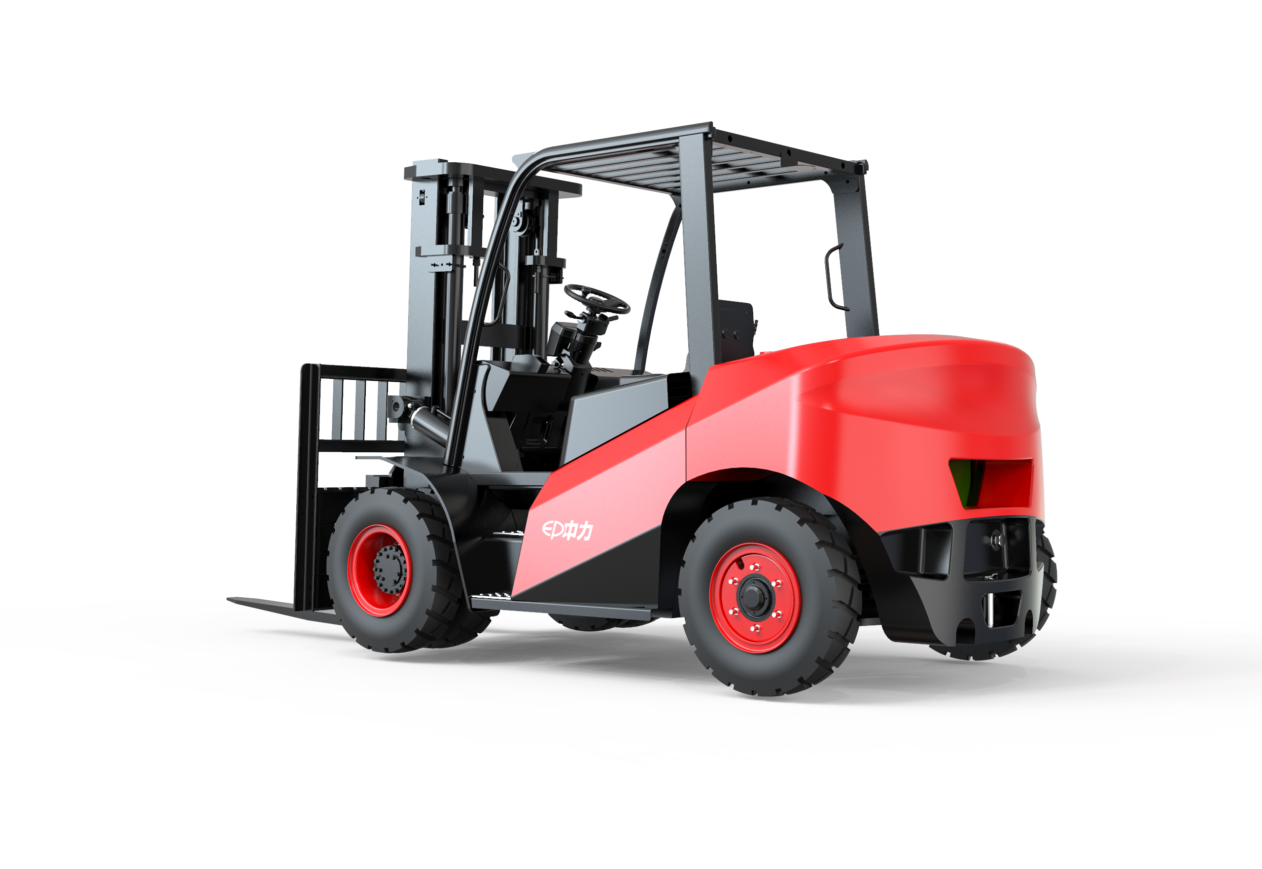 设计赋能传统叉车阐述大型机械之美70吨新能源叉车设计