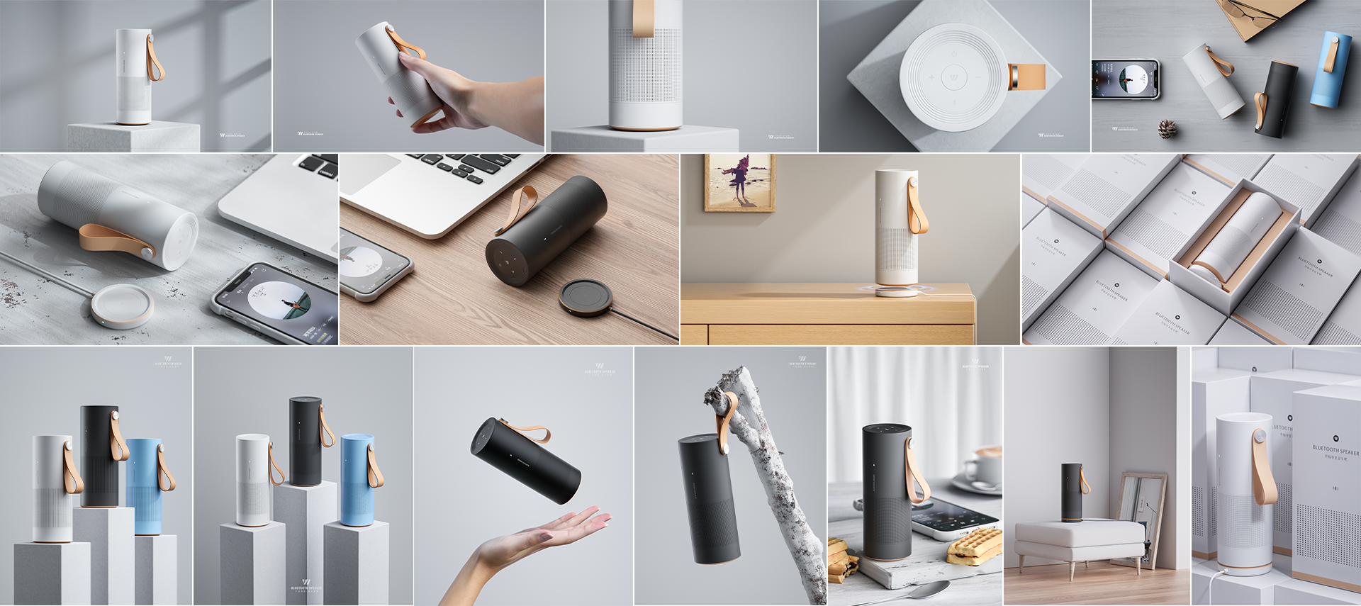 Bluetooth Speaker ，Simplicity，white，Render，