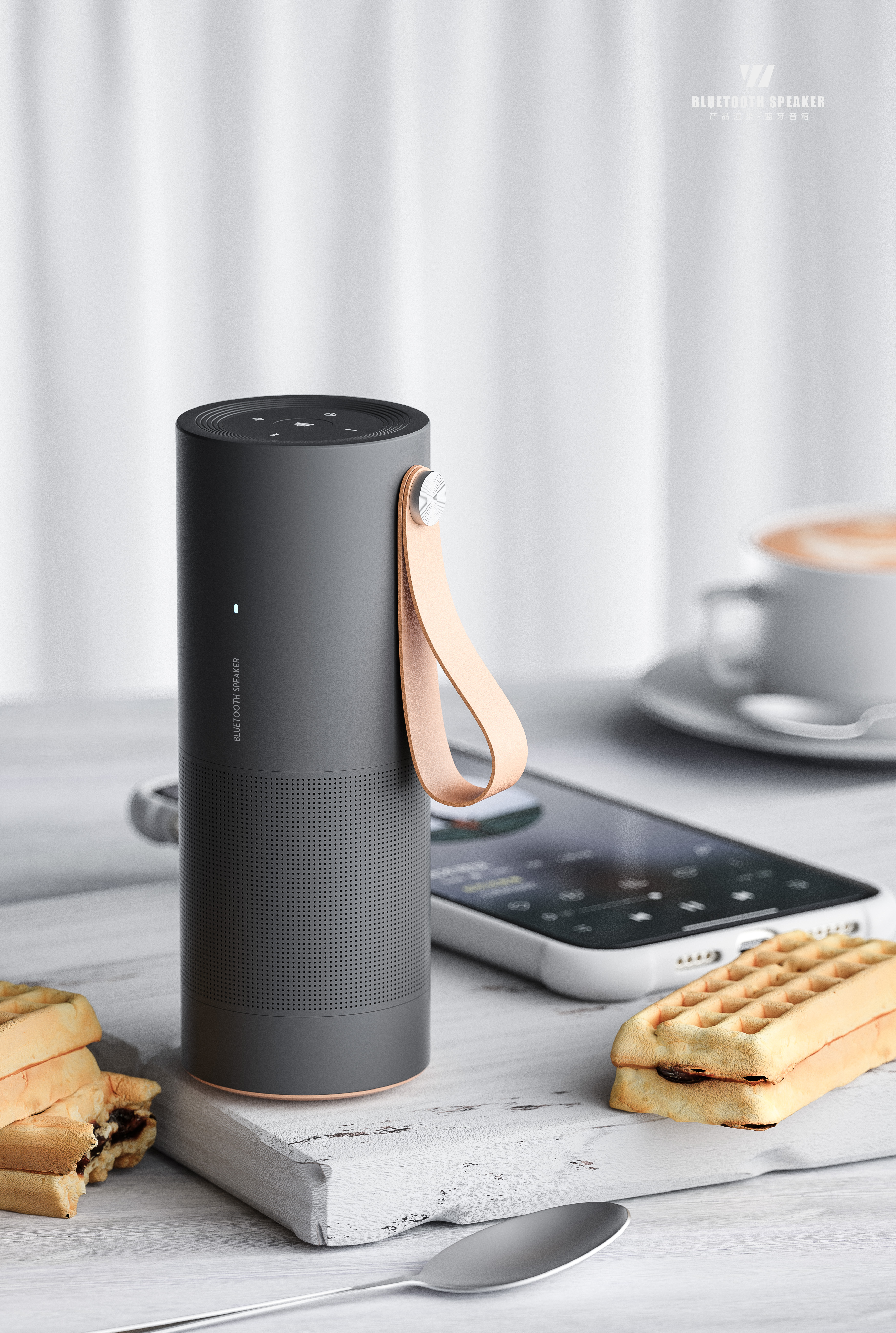 Bluetooth Speaker ，Simplicity，white，Render，