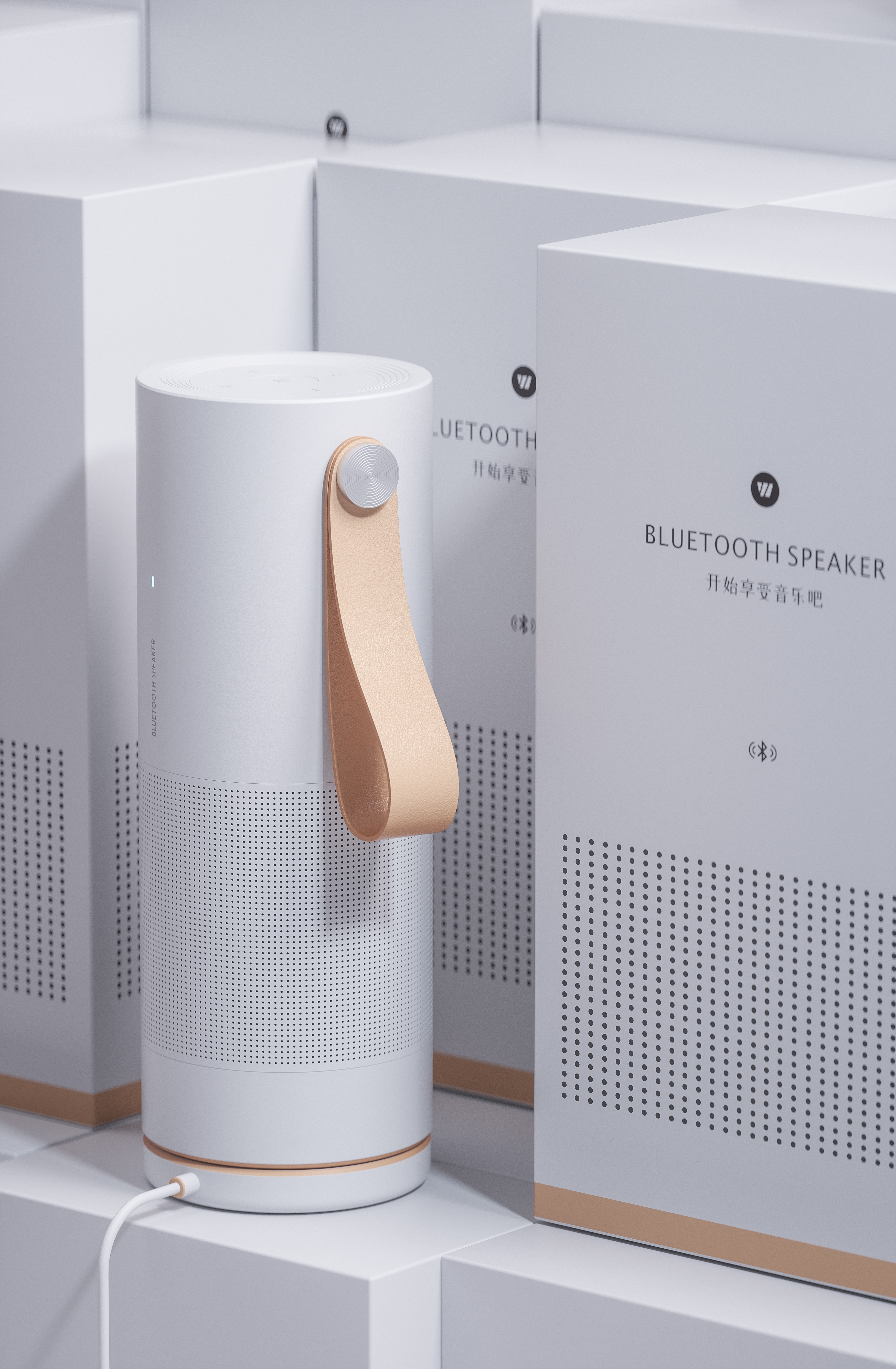 Bluetooth Speaker ，Simplicity，white，Render，