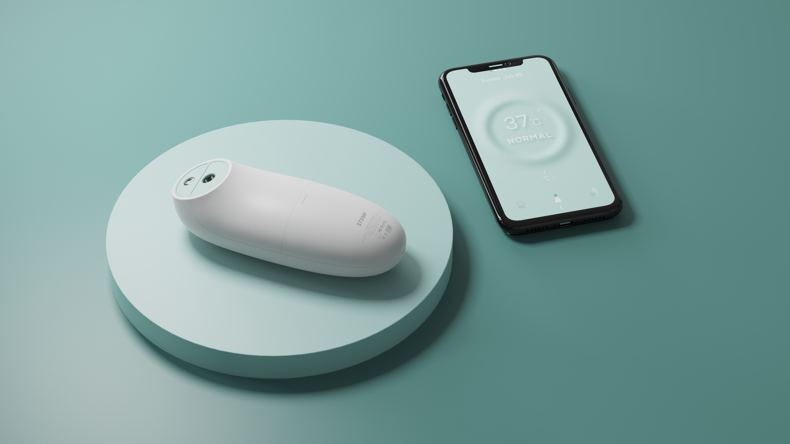 thermodetector，product design，Projection，white，medical care，thermometer，