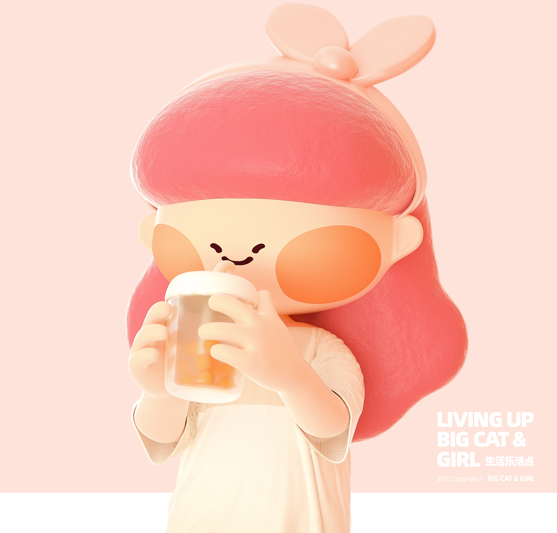 kitten，Cartoon design，lovely，Big cat girl，Children design，