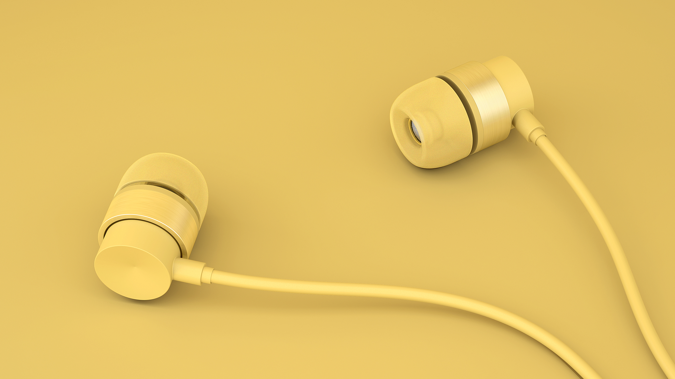 headset，In ear，Blond，monochrome，