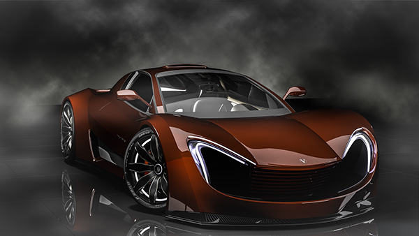 Sports car，Render，high-precision，